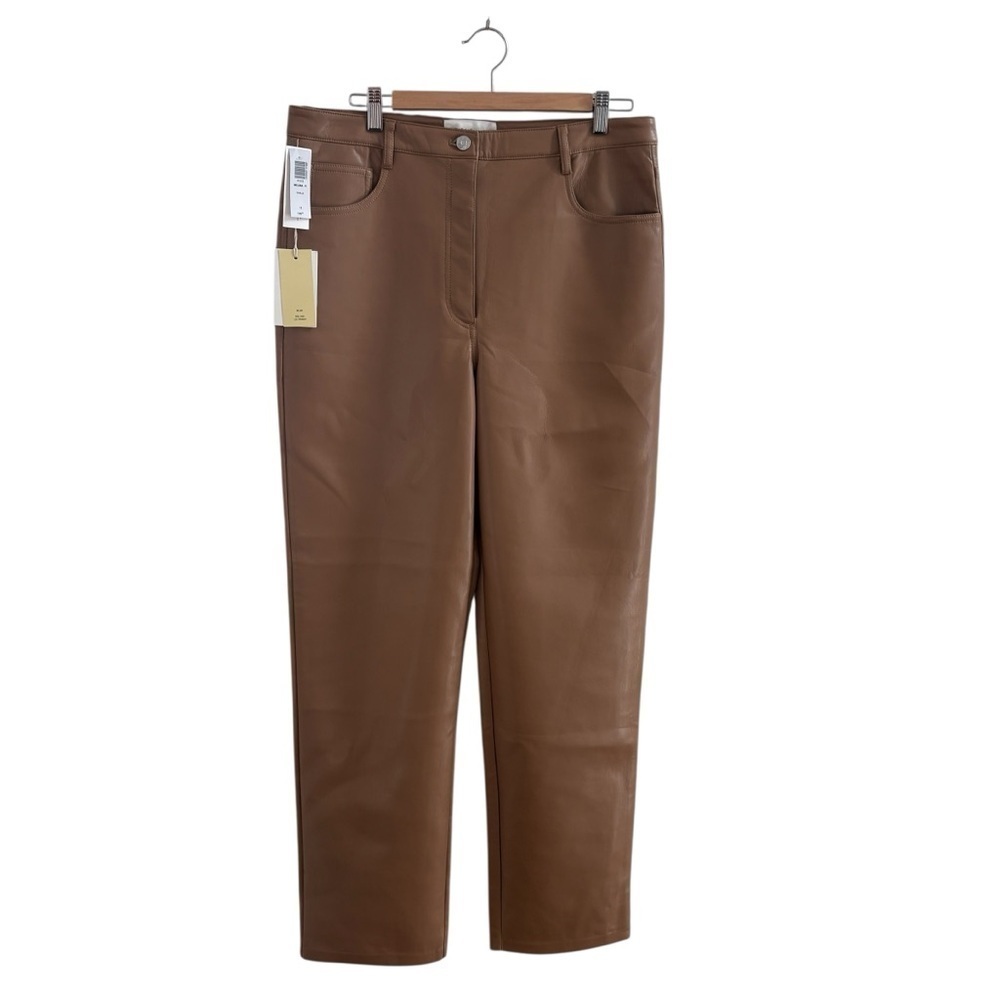 NWT Wilfred Melina Pant Vegan Leather Saville Tan High Rise Sz. 14